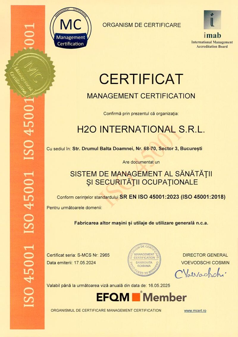 H2O INTERNATIONAL-ISO45001